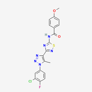 N-{3-[1-(3-chloro-4-fluorophenyl)-5-methyl-1H-1,2,3-triazol-4-yl]-1,2,4-thiadiazol-5-yl}-4-methoxybenzamide