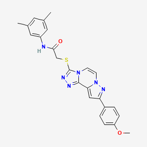 molecular formula C24H22N6O2S B11267480 N-(3,5-dimethylphenyl)-2-((9-(4-methoxyphenyl)pyrazolo[1,5-a][1,2,4]triazolo[3,4-c]pyrazin-3-yl)thio)acetamide 