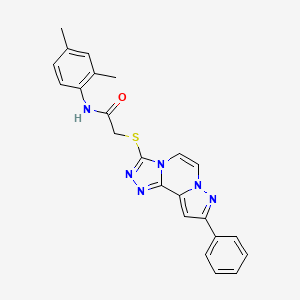 molecular formula C23H20N6OS B11267491 N-(2,4-Dimethylphenyl)-2-[(9-phenylpyrazolo[1,5-A][1,2,4]triazolo[3,4-C]pyrazin-3-YL)sulfanyl]acetamide 