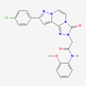 2-[11-(4-chlorophenyl)-5-oxo-3,4,6,9,10-pentazatricyclo[7.3.0.02,6]dodeca-1(12),2,7,10-tetraen-4-yl]-N-(2-methoxyphenyl)acetamide