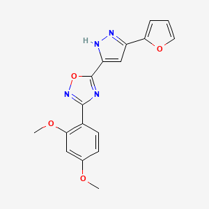 3-(2,4-dimethoxyphenyl)-5-(3-(furan-2-yl)-1H-pyrazol-5-yl)-1,2,4-oxadiazole