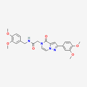 molecular formula C25H26N4O6 B11267537 N-(3,4-dimethoxybenzyl)-2-[2-(3,4-dimethoxyphenyl)-4-oxopyrazolo[1,5-a]pyrazin-5(4H)-yl]acetamide 