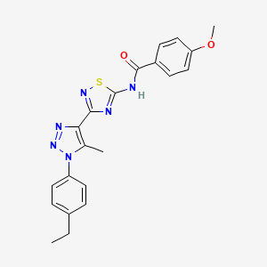 N-{3-[1-(4-ethylphenyl)-5-methyl-1H-1,2,3-triazol-4-yl]-1,2,4-thiadiazol-5-yl}-4-methoxybenzamide