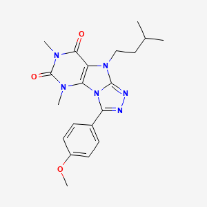 3-(4-methoxyphenyl)-5,7-dimethyl-9-(3-methylbutyl)-5H,6H,7H,8H,9H-[1,2,4]triazolo[3,4-h]purine-6,8-dione