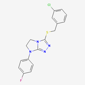 3-{[(3-Chlorophenyl)methyl]sulfanyl}-7-(4-fluorophenyl)-5H,6H,7H-imidazo[2,1-C][1,2,4]triazole