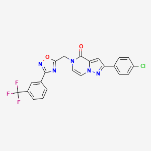 2-(4-chlorophenyl)-5-({3-[3-(trifluoromethyl)phenyl]-1,2,4-oxadiazol-5-yl}methyl)pyrazolo[1,5-a]pyrazin-4(5H)-one