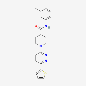 molecular formula C21H22N4OS B11267578 1-(6-(thiophen-2-yl)pyridazin-3-yl)-N-(m-tolyl)piperidine-4-carboxamide 