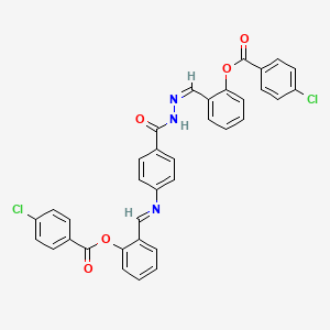 molecular formula C35H23Cl2N3O5 B11267579 2-{(E)-[(4-{[(2Z)-2-(2-{[(4-chlorophenyl)carbonyl]oxy}benzylidene)hydrazinyl]carbonyl}phenyl)imino]methyl}phenyl 4-chlorobenzoate 