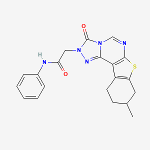 2-(9-methyl-3-oxo-8,9,10,11-tetrahydro[1]benzothieno[3,2-e][1,2,4]triazolo[4,3-c]pyrimidin-2(3H)-yl)-N-phenylacetamide