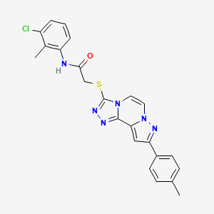 molecular formula C23H19ClN6OS B11267597 N-(3-Chloro-2-methylphenyl)-2-{[9-(4-methylphenyl)pyrazolo[1,5-A][1,2,4]triazolo[3,4-C]pyrazin-3-YL]sulfanyl}acetamide 