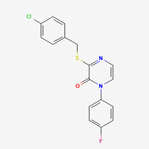 3-{[(4-Chlorophenyl)methyl]sulfanyl}-1-(4-fluorophenyl)-1,2-dihydropyrazin-2-one