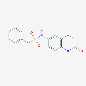 molecular formula C17H18N2O3S B11267620 N-(1-methyl-2-oxo-1,2,3,4-tetrahydroquinolin-6-yl)-1-phenylmethanesulfonamide 