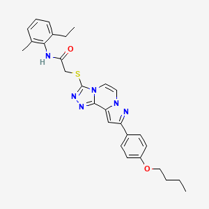 2-((9-(4-butoxyphenyl)pyrazolo[1,5-a][1,2,4]triazolo[3,4-c]pyrazin-3-yl)thio)-N-(2-ethyl-6-methylphenyl)acetamide