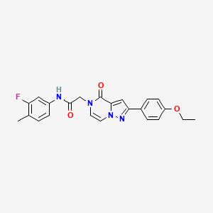 molecular formula C23H21FN4O3 B11267646 2-[2-(4-ethoxyphenyl)-4-oxopyrazolo[1,5-a]pyrazin-5(4H)-yl]-N-(3-fluoro-4-methylphenyl)acetamide 