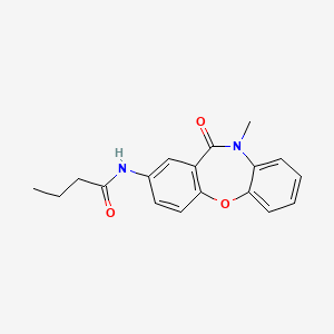 molecular formula C18H18N2O3 B11267658 N-(10-methyl-11-oxo-10,11-dihydrodibenzo[b,f][1,4]oxazepin-2-yl)butanamide 