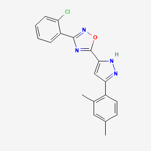 3-(2-chlorophenyl)-5-[3-(2,4-dimethylphenyl)-1H-pyrazol-5-yl]-1,2,4-oxadiazole