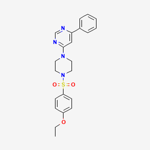 molecular formula C22H24N4O3S B11267672 4-(4-((4-Ethoxyphenyl)sulfonyl)piperazin-1-yl)-6-phenylpyrimidine 