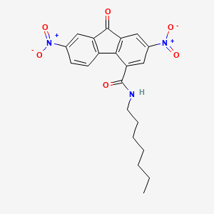 molecular formula C21H21N3O6 B11267674 N-heptyl-2,7-dinitro-9-oxo-9H-fluorene-4-carboxamide 