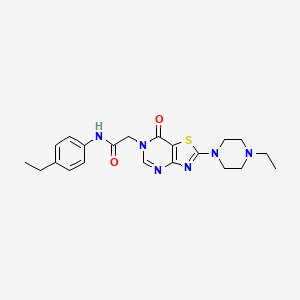 molecular formula C21H26N6O2S B11267702 N-(4-ethylphenyl)-2-[2-(4-ethylpiperazin-1-yl)-7-oxo[1,3]thiazolo[4,5-d]pyrimidin-6(7H)-yl]acetamide 