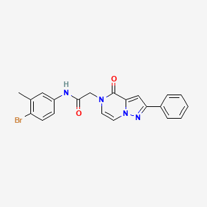 molecular formula C21H17BrN4O2 B11267728 N-(4-bromo-3-methylphenyl)-2-(4-oxo-2-phenylpyrazolo[1,5-a]pyrazin-5(4H)-yl)acetamide 