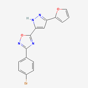 molecular formula C15H9BrN4O2 B11267756 3-(4-bromophenyl)-5-[5-(furan-2-yl)-1H-pyrazol-3-yl]-1,2,4-oxadiazole 