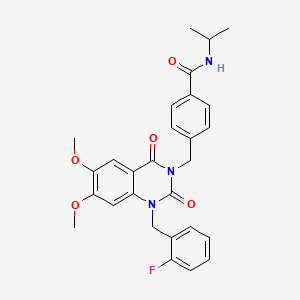 4-((1-(2-fluorobenzyl)-6,7-dimethoxy-2,4-dioxo-1,2-dihydroquinazolin-3(4H)-yl)methyl)-N-isopropylbenzamide