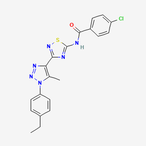 4-chloro-N-{3-[1-(4-ethylphenyl)-5-methyl-1H-1,2,3-triazol-4-yl]-1,2,4-thiadiazol-5-yl}benzamide