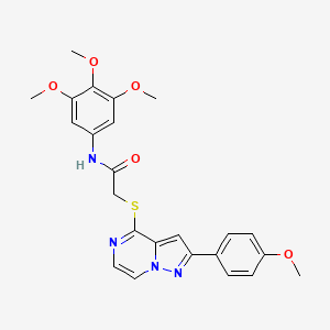 molecular formula C24H24N4O5S B11267783 2-{[2-(4-methoxyphenyl)pyrazolo[1,5-a]pyrazin-4-yl]sulfanyl}-N-(3,4,5-trimethoxyphenyl)acetamide 