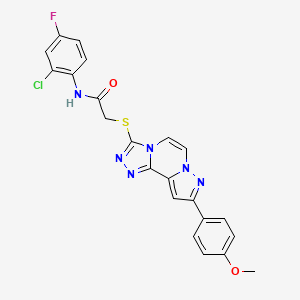 N-(2-chloro-4-fluorophenyl)-2-((9-(4-methoxyphenyl)pyrazolo[1,5-a][1,2,4]triazolo[3,4-c]pyrazin-3-yl)thio)acetamide