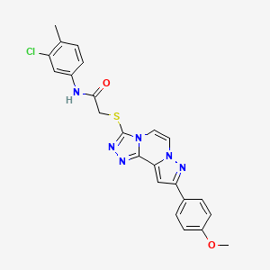 molecular formula C23H19ClN6O2S B11267814 N-(3-chloro-4-methylphenyl)-2-((9-(4-methoxyphenyl)pyrazolo[1,5-a][1,2,4]triazolo[3,4-c]pyrazin-3-yl)thio)acetamide 