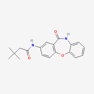 molecular formula C19H20N2O3 B11267833 3,3-dimethyl-N-(11-oxo-10,11-dihydrodibenzo[b,f][1,4]oxazepin-2-yl)butanamide 