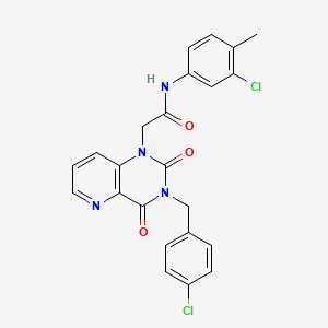 molecular formula C23H18Cl2N4O3 B11267846 2-[3-(4-chlorobenzyl)-2,4-dioxo-3,4-dihydropyrido[3,2-d]pyrimidin-1(2H)-yl]-N-(3-chloro-4-methylphenyl)acetamide 