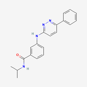 molecular formula C20H20N4O B11267858 3-[(6-Phenylpyridazin-3-YL)amino]-N-(propan-2-YL)benzamide 