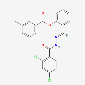 2-[(E)-{2-[(2,4-dichlorophenyl)carbonyl]hydrazinylidene}methyl]phenyl 3-methylbenzoate