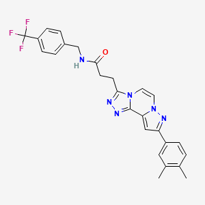 3-(9-(3,4-dimethylphenyl)pyrazolo[1,5-a][1,2,4]triazolo[3,4-c]pyrazin-3-yl)-N-(4-(trifluoromethyl)benzyl)propanamide