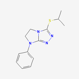 molecular formula C13H16N4S B11267892 3-(Isopropylsulfanyl)-7-phenyl-6,7-dihydro-5H-imidazo[2,1-C][1,2,4]triazole 