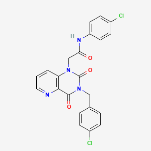 molecular formula C22H16Cl2N4O3 B11267907 2-(3-(4-chlorobenzyl)-2,4-dioxo-3,4-dihydropyrido[3,2-d]pyrimidin-1(2H)-yl)-N-(4-chlorophenyl)acetamide 