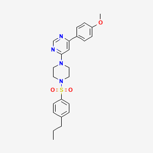 molecular formula C24H28N4O3S B11267917 4-(4-Methoxyphenyl)-6-[4-(4-propylbenzenesulfonyl)piperazin-1-YL]pyrimidine 