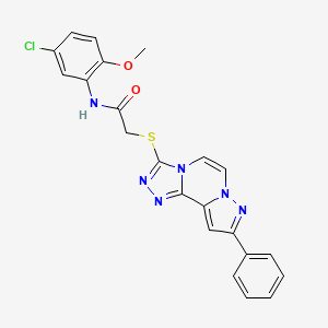 molecular formula C22H17ClN6O2S B11267954 N-(5-chloro-2-methoxyphenyl)-2-((9-phenylpyrazolo[1,5-a][1,2,4]triazolo[3,4-c]pyrazin-3-yl)thio)acetamide 