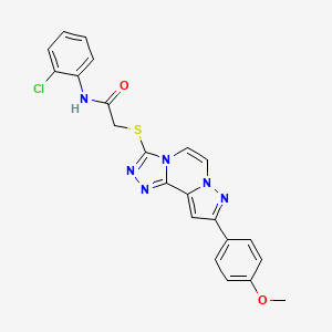 N-(2-chlorophenyl)-2-[[11-(4-methoxyphenyl)-3,4,6,9,10-pentazatricyclo[7.3.0.02,6]dodeca-1(12),2,4,7,10-pentaen-5-yl]sulfanyl]acetamide