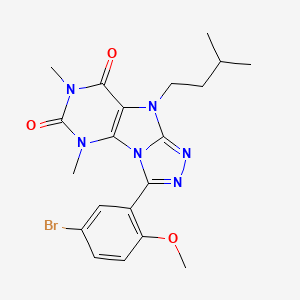 molecular formula C20H23BrN6O3 B11267978 3-(5-Bromo-2-methoxyphenyl)-5,7-dimethyl-9-(3-methylbutyl)-5,7,9-trihydro-1,2, 4-triazolo[3,4-i]purine-6,8-dione 