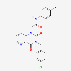 molecular formula C23H19ClN4O3 B11267980 2-(3-(4-chlorobenzyl)-2,4-dioxo-3,4-dihydropyrido[3,2-d]pyrimidin-1(2H)-yl)-N-(p-tolyl)acetamide 