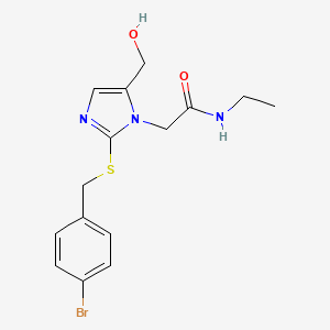 2-(2-{[(4-Bromophenyl)methyl]sulfanyl}-5-(hydroxymethyl)-1H-imidazol-1-YL)-N-ethylacetamide