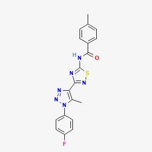 N-{3-[1-(4-fluorophenyl)-5-methyl-1H-1,2,3-triazol-4-yl]-1,2,4-thiadiazol-5-yl}-4-methylbenzamide