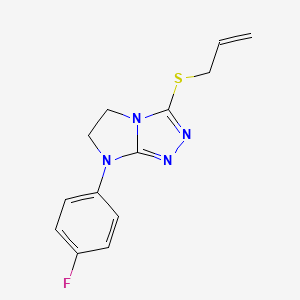 molecular formula C13H13FN4S B11267999 3-(allylthio)-7-(4-fluorophenyl)-6,7-dihydro-5H-imidazo[2,1-c][1,2,4]triazole 