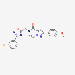 molecular formula C23H18BrN5O3 B11268018 5-{[3-(3-bromophenyl)-1,2,4-oxadiazol-5-yl]methyl}-2-(4-ethoxyphenyl)pyrazolo[1,5-a]pyrazin-4(5H)-one 