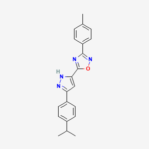 3-(4-methylphenyl)-5-{3-[4-(propan-2-yl)phenyl]-1H-pyrazol-5-yl}-1,2,4-oxadiazole