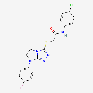 N-(4-Chlorophenyl)-2-{[7-(4-fluorophenyl)-5H,6H,7H-imidazo[2,1-C][1,2,4]triazol-3-YL]sulfanyl}acetamide