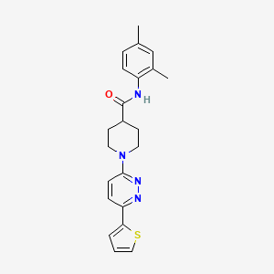 molecular formula C22H24N4OS B11268040 N-(2,4-Dimethylphenyl)-1-[6-(thiophen-2-YL)pyridazin-3-YL]piperidine-4-carboxamide 