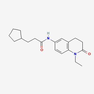 3-cyclopentyl-N-(1-ethyl-2-oxo-1,2,3,4-tetrahydroquinolin-6-yl)propanamide